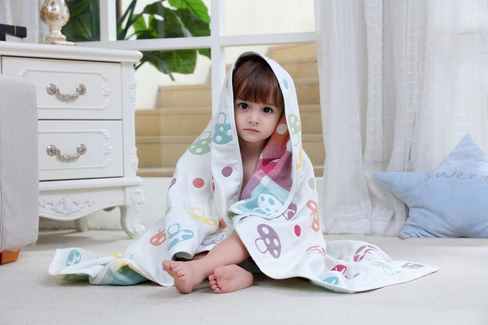 Parent-child Baby Summer Bedding Sofa Quilt 100% Cotton Baby Blanket Child Quilt 6 Layers Muslin Swaddle for Newborns