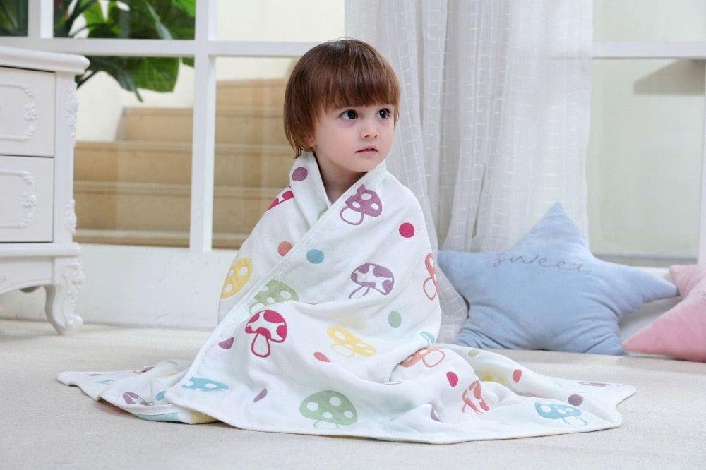 Parent-child Baby Summer Bedding Sofa Quilt 100% Cotton Baby Blanket Child Quilt 6 Layers Muslin Swaddle for Newborns