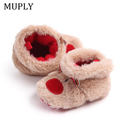 Winter Baby Girls Boys Keep Warm Shoes Muply Christmas Elk First Walkers Anti-slip Newborn Toddler Infant Girl Footwear Shoes