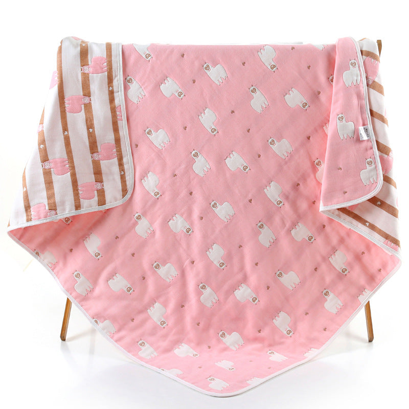 Parent-child Baby Summer Bedding Sofa Quilt 100% Cotton Baby Blanket Child Quilt 6 Layers Muslin Swaddle for Newborns