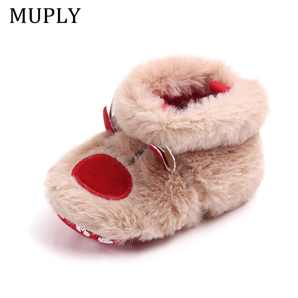 Winter Baby Girls Boys Keep Warm Shoes Muply Christmas Elk First Walkers Anti-slip Newborn Toddler Infant Girl Footwear Shoes