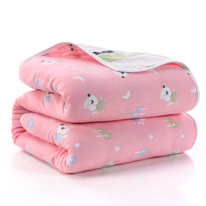 Parent-child Baby Summer Bedding Sofa Quilt 100% Cotton Baby Blanket Child Quilt 6 Layers Muslin Swaddle for Newborns