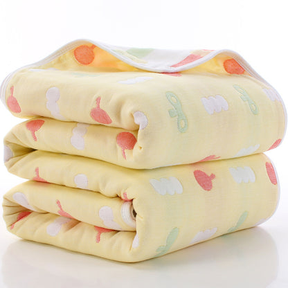 Parent-child Baby Summer Bedding Sofa Quilt 100% Cotton Baby Blanket Child Quilt 6 Layers Muslin Swaddle for Newborns