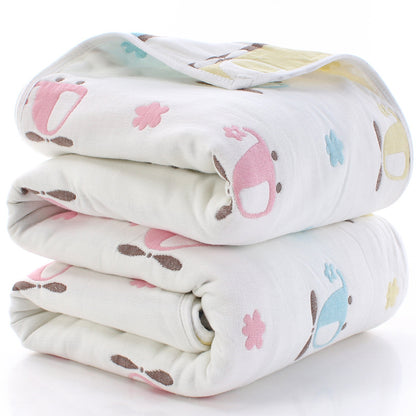 Parent-child Baby Summer Bedding Sofa Quilt 100% Cotton Baby Blanket Child Quilt 6 Layers Muslin Swaddle for Newborns