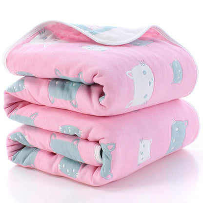 Parent-child Baby Summer Bedding Sofa Quilt 100% Cotton Baby Blanket Child Quilt 6 Layers Muslin Swaddle for Newborns