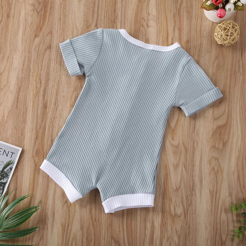 Short Sleeve Cotton Jumpsuit